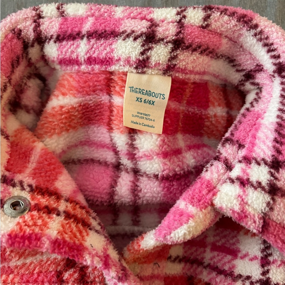 Thereabouts Kids Plaid Jacket - Pink and Red